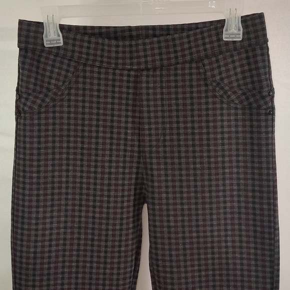 Lily Morgan Women's Medium Black & Red Checkered Pants - Picture 3 of 7